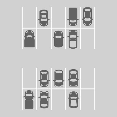 Üstten Görünüm otopark. Vektör