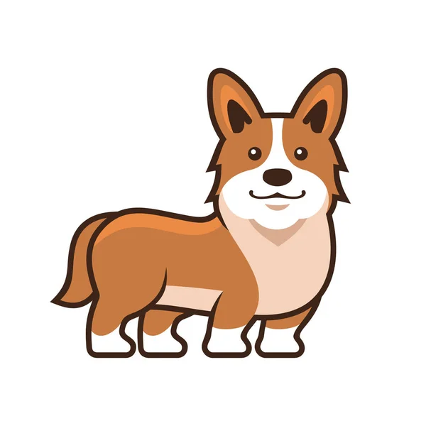 Welsh Corgi Pembroke. Desenhos animados Estilo Vector — Vetor de Stock