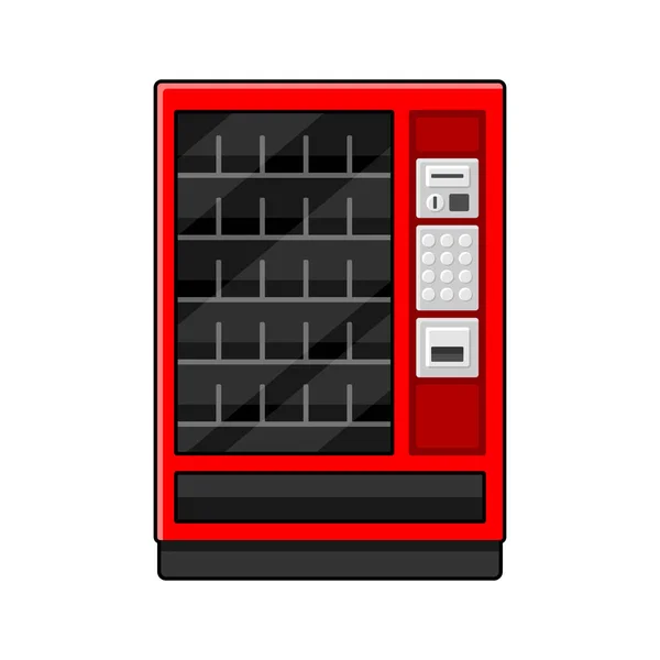 Máquina de venda automática vermelha em fundo branco. Vetor — Vetor de Stock