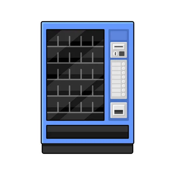 Máquina de venda automática azul em fundo branco. Vetor — Vetor de Stock