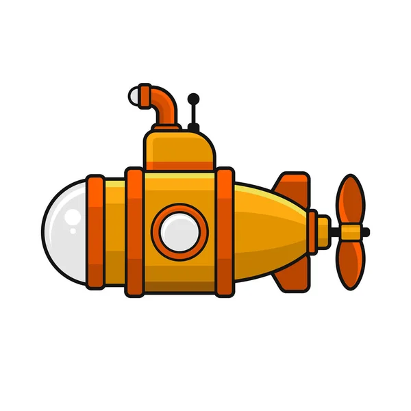 潜望镜图标，平面样式设计的黄色潜水艇。矢量 — 图库矢量图片