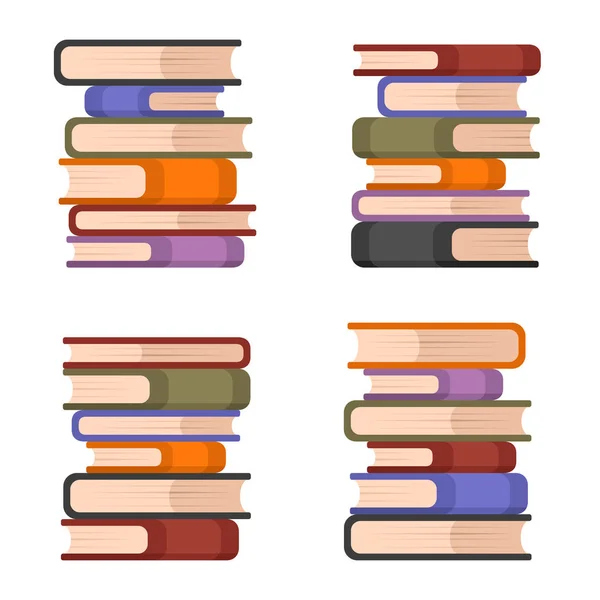 Montones de libros coloridos. Vector — Vector de stock