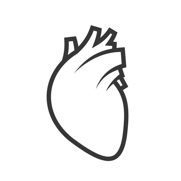 Icona del cuore umano — Vettoriale Stock