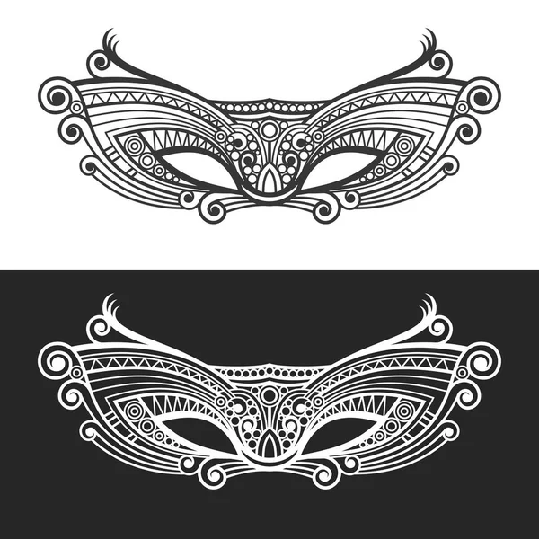 Carnaval Mardi Gras Mask Set. Vector — 스톡 벡터