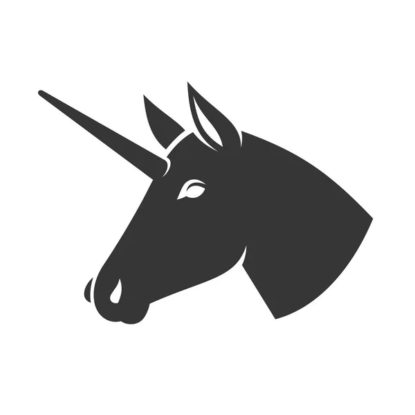 Icône de tête de licorne. Signe de logo. Vecteur — Image vectorielle