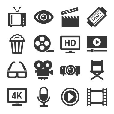 Film sinema Icons Set. Vektör