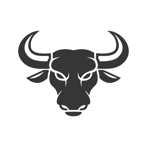 Bull Face Logo. Business Icon on a White Background. Vector — Stock Vector