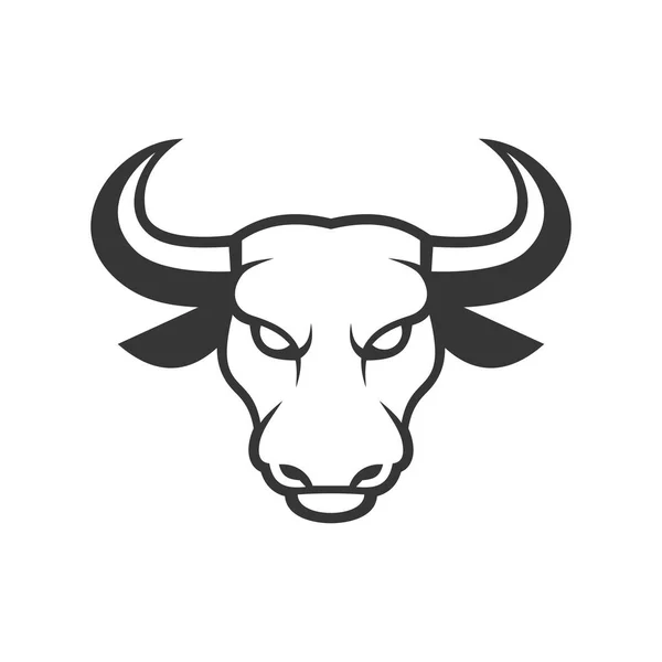 Logo de cara de toro. Icono de negocios sobre fondo blanco. Vector — Vector de stock