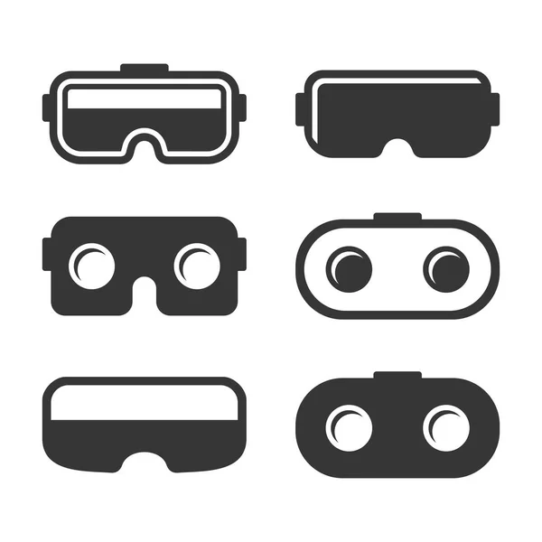 Iconos de auriculares VR establecidos sobre fondo blanco. Vector — Vector de stock