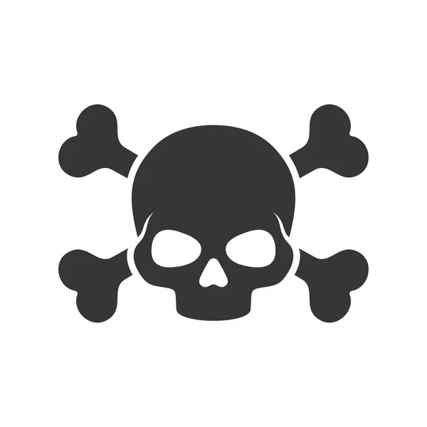 Skull and Crossbones Icono sobre fondo blanco. Vector — Vector de stock