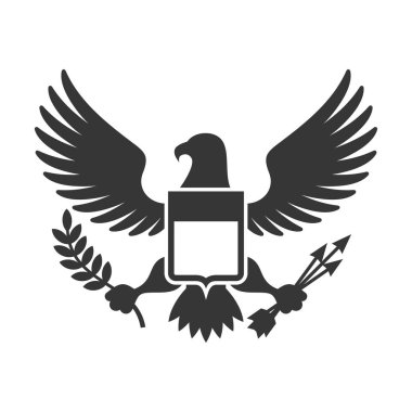 Amerikan başkanlık sembolü. Kartal kalkan Logo ile. Vektör