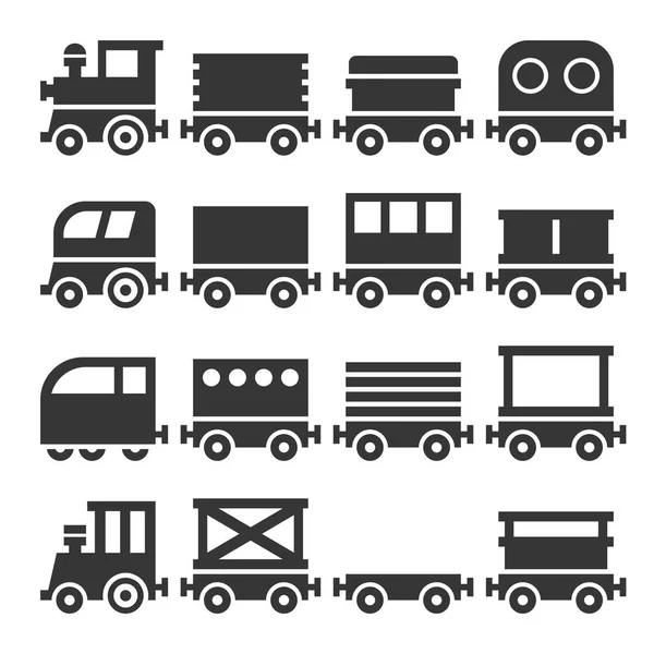 Conjunto de iconos de tren — Vector de stock
