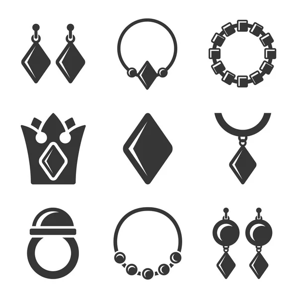 Ensemble d'icônes de bijoux — Image vectorielle