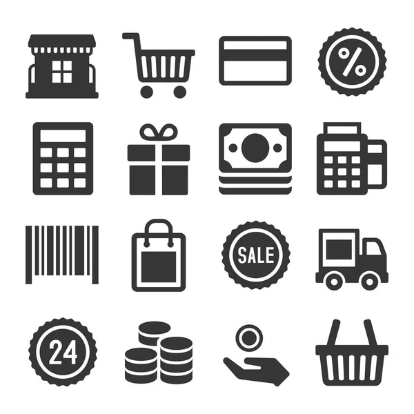 Ensemble icône shopping — Image vectorielle