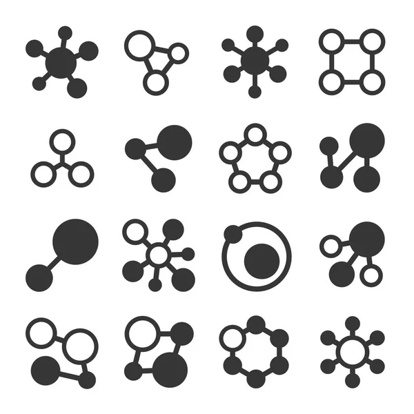 Icônes de molécules ensemble isolé sur fond blanc. Vecteur — Image vectorielle