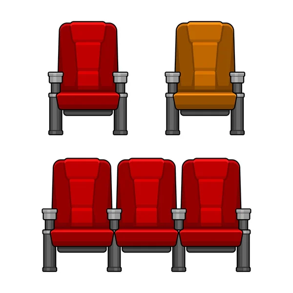 Conjunto de sillas rojas de cine — Archivo Imágenes Vectoriales