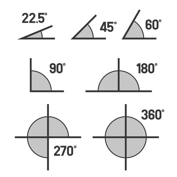 Winkelsymbole auf weißem Hintergrund. Vektor — Stockvektor