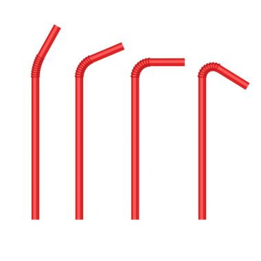 Kırmızı içme payet. Kokteyl Stick Set. Vektör