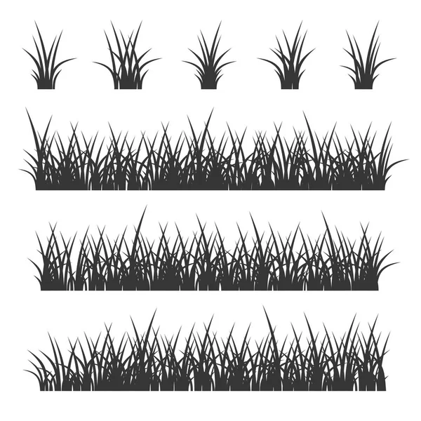 Grass Set on White Background. Vector — Stock Vector