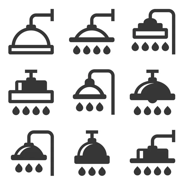 Shower Icon Set on White Background. Vector — Stockvector