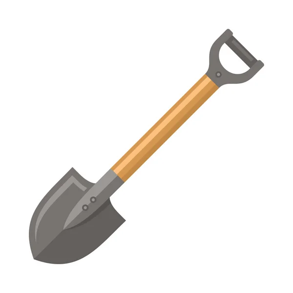 Shovel on White Background. Flat Style Vector — Stock Vector