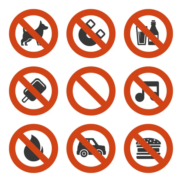 Conjunto de signos prohibidos. Vector — Vector de stock