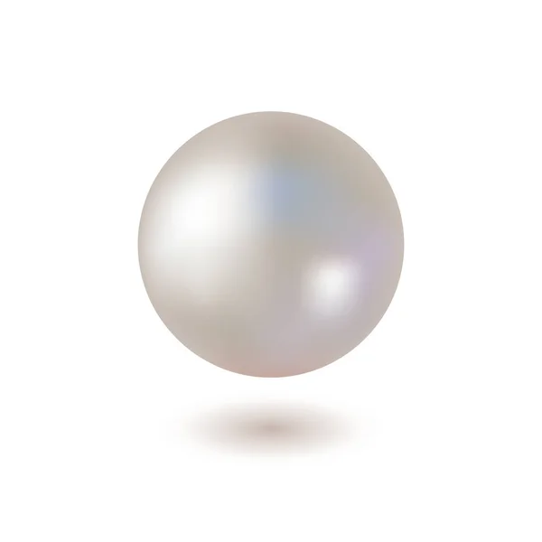 Glänzende Perle auf weißem Hintergrund. Vektor — Stockvektor