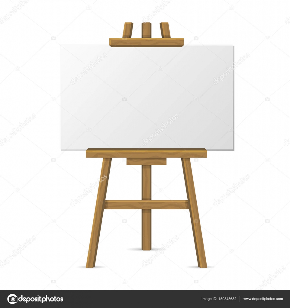 Wooden Easel with Blank Canvas on White Background. Vector Stock Vector by  ©in8finity 159848682