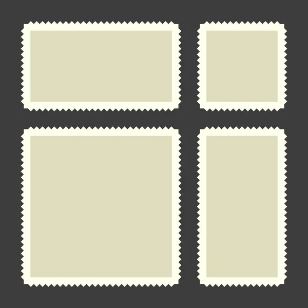 Blank Postage Stamps Set on Dark Background. Vector — Stock Vector