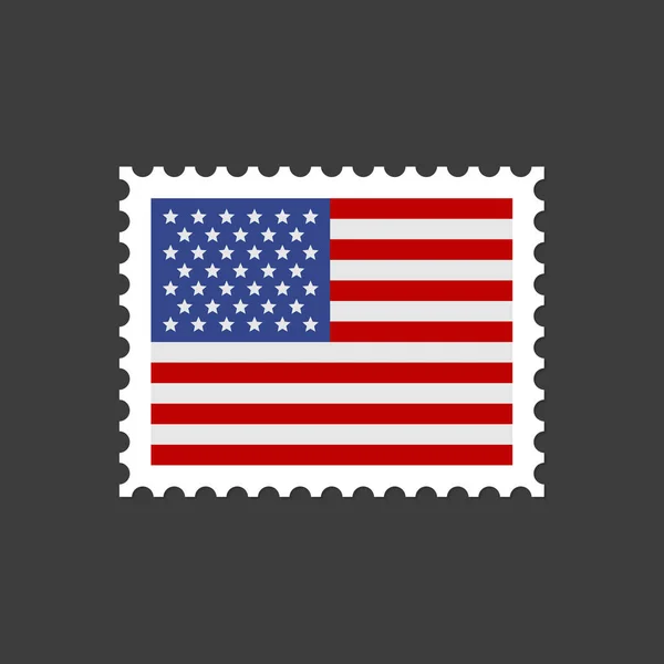 Timbre-poste du drapeau des États-Unis. Vecteur — Image vectorielle