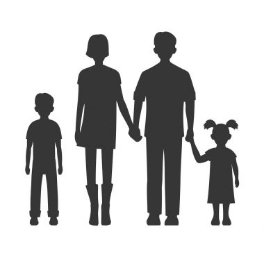Aile siluet. Vektör