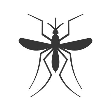 Beyaz arka plan üzerinde Sivrisinek simgesi. Vektör