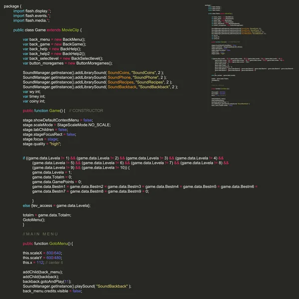 Lista de códigos de programa, fondo de programación abstracto. Vector — Archivo Imágenes Vectoriales