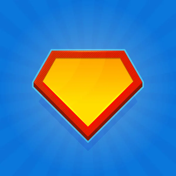 Blank Superhero Logo Icon on Blue Background. Vector — Stock Vector