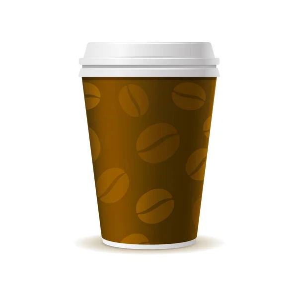 写实风格咖啡纸杯。矢量 — 图库矢量图片