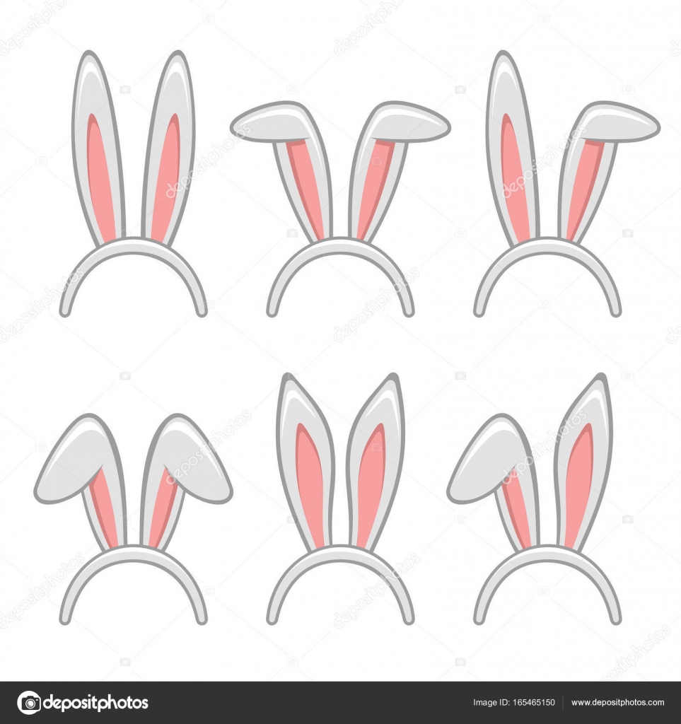 Download Easter Rabbit Ears Masks Set. Vector — Stock Vector ...