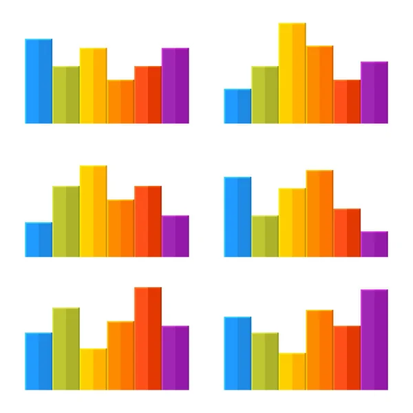 Färgglada tidslinjediagram Infographic inställd. Vektor — Stock vektor