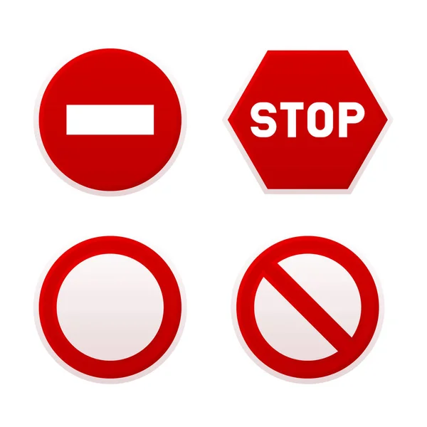 Stopbord Set. Vector — Stockvector