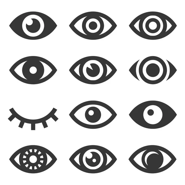 Ojos icono conjunto — Archivo Imágenes Vectoriales