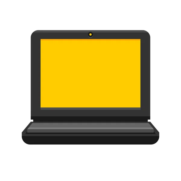 Laptop on White Background. Flat Style Vector — Stock Vector