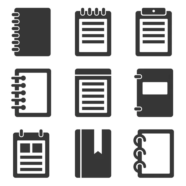 Notebook Icons Set — Stock Vector