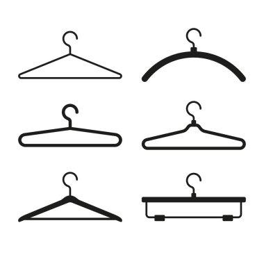 Elbise askısı Icons Set. Vektör