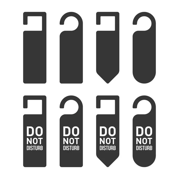 Do Not Disturb Door Hanger Sign Set. Vector — Stock Vector