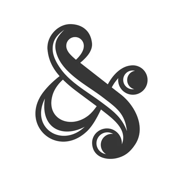 Ampersand teken op witte achtergrond. Vector — Stockvector