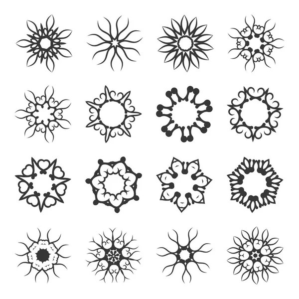 Géométrie cercle modèle de style ethnique sur fond blanc. Vecteur — Image vectorielle