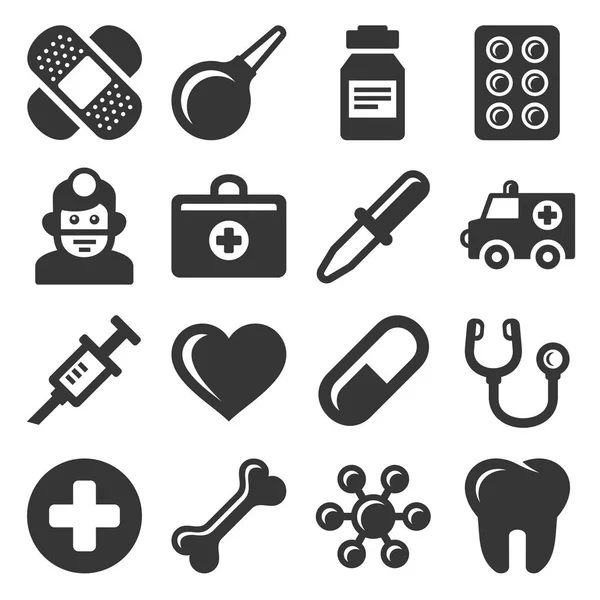 Iconos médicos sobre fondo blanco. Vector — Vector de stock