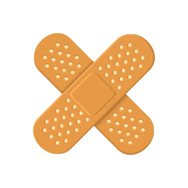 Självhäftande medicinska plåster Bandage. Korsa ikonen. Vektor — Stock vektor