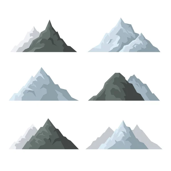 Піктограми гір встановлюються на білому тлі. Векторні — стоковий вектор