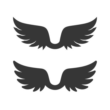 Beyaz arka plan üstünde kanatlar kutsal kişilerin resmi. Vektör