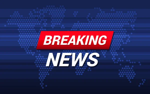 Pozadí obrazovky TV Breaking News. Vektor — Stockový vektor